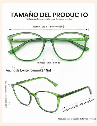 Vista 4 de Gafas de computadora con bloqueo de luz azul para mujer