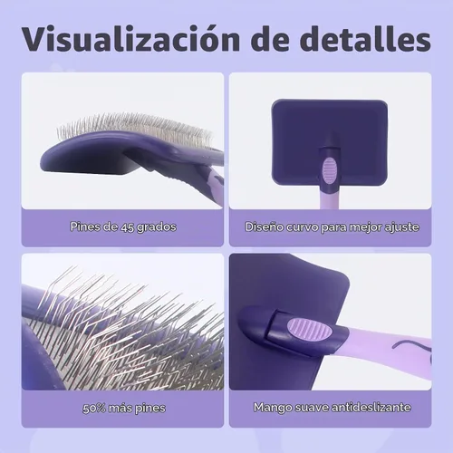 Vista 6 de UXIETIN Cepillo de perro para caniches, cepillo de aseo para desnatar
