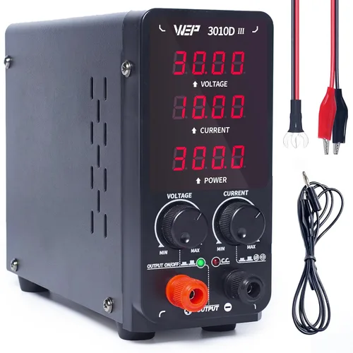 Vista 8 de WEP 605D-III DC Fuente de alimentación variable 60.00V 5.000A Fuente de alimentación de laboratorio de banco de alta precisión con clips