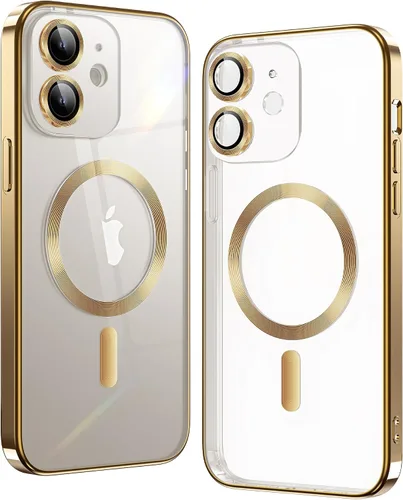 Vista 19 de Matallic - Funda transparente brillante para iPhone 11, compatible con Magsafe con protección completa de cámara chapada