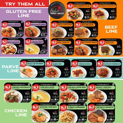 Vista 9 de KJ Poultry Kosher Ready Meals – Rollos de col rellenos de ternera, comidas de carne MRE listas para comer, sin gluten (paquete de 1) preparado