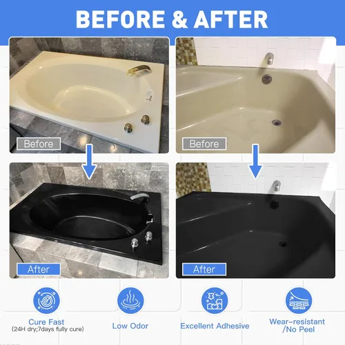Vista 2 de DWIL Pintura para Azulejos, Kit de Renovación de Bañera y Azulejos con Herramientas, Pintura para Bañera a Base de Agua y Bajo Olor, Fácil de Usar