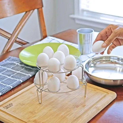 Vista 5 de Southern Homewares Huevos de acero inoxidable para cocinar al vapor Estante de encimera Soporte de huevo de presión Soporte de olla a presión Huevos