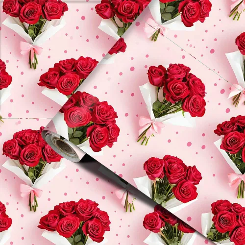 Vista 14 de Papel tapiz autoadhesivo para el día de San Valentín, diseño de rosas, diseño de corazón rosa floral, para decoración de pared de dormitorio, baño
