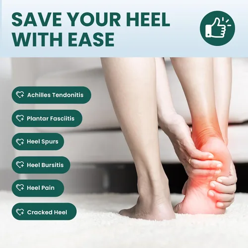 Vista 2 de Welnove - Protectores de talón para fascitis plantar, taloneras Welnove para mujeres y hombres, alivio del dolor, inserciones de talón