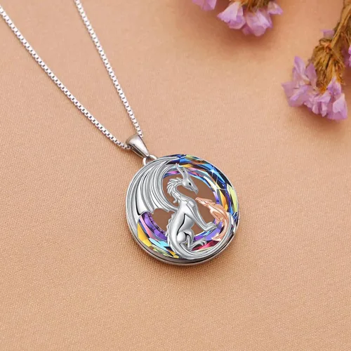 Vista 4 de MEIDERBO Regalos para el día de la madre, plata de ley 925, collares con colgante de animales para madre e hija, niño, mujeres, niñas, mamá