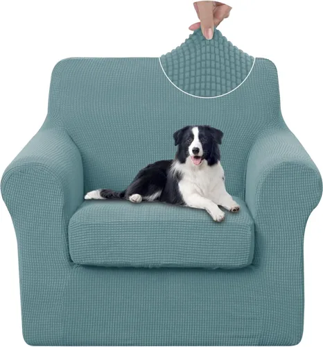 Vista 24 de U-NICE HOME Funda elástica para sofá de 3 piezas, funda de sofá lavable con cojín de asiento individual para sofá de 2 cojines, apta para mascotas