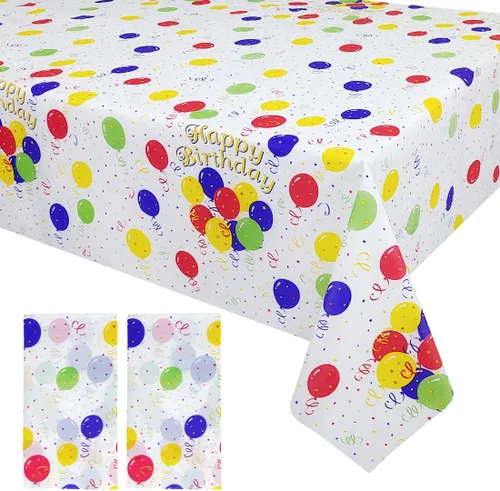 Vista 23 de Mulbozy 2 piezas de mantel de plástico negro para mesa rectangular, 54 × 108 pulgadas, fundas desechables de mesa para fiestas negras