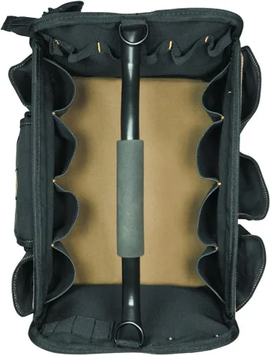 Vista 4 de CLC Custom Leathercraft 1578 Caja de herramientas de lados blandos con parte superior abierta, 14 pulgadas, 31 bolsillos