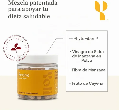 Vista 5 de Yoli Resolve PhytoFiber, polvo de vinagre de sidra de manzana y cápsulas de glucomanano