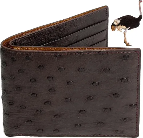 Vista 22 de HATA Billetera de piel plegable de cocodrilo para hombre, con bloqueo RFID, hecha a mano para papá, marido, hijo, profesor