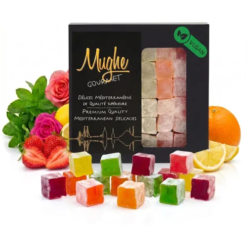 Vista 12 de Lujosa caja de regalo de dulces turcos de 2.87 libras (45.86 oz, (sin frutos secos) aprox. 110 piezas, caja de regalo de Navidad, cesta de regalo