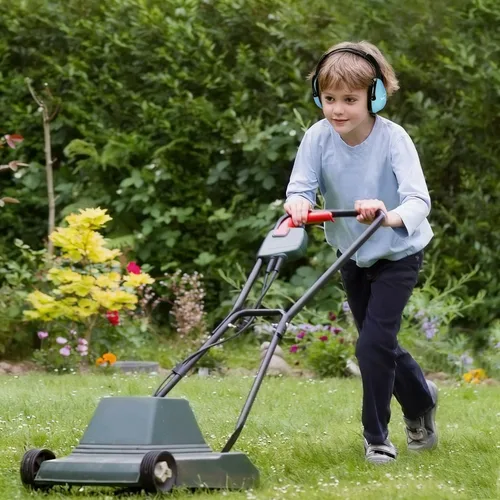 Vista 4 de Auriculares con cancelación de ruido para niños con autismo y necesidades sensoriales, orejeras ajustables para bebés, niños pequeños y niños, Azul