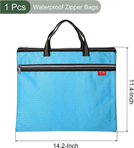 Vista 2 de YOKIVE Bolsa impermeable con cremallera, bolsa de almacenamiento para libros de documentos, bolsa organizadora de herramientas, ideal