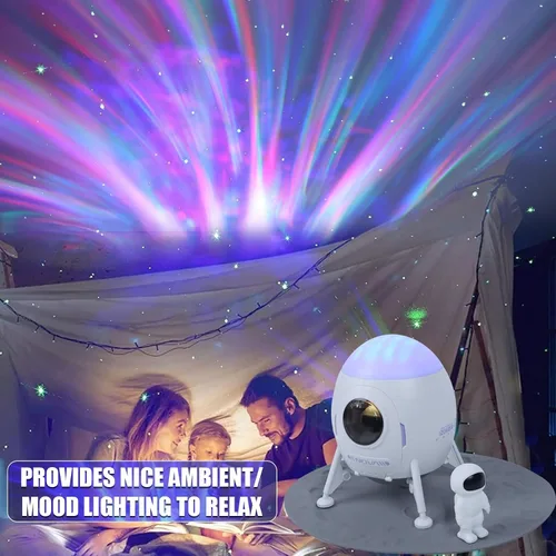 Vista 7 de Lander - Proyector de astronauta con luz nocturna, altavoz integrado Space Man Buddy LED, planetario, lámpara de astronauta, regalos con modo