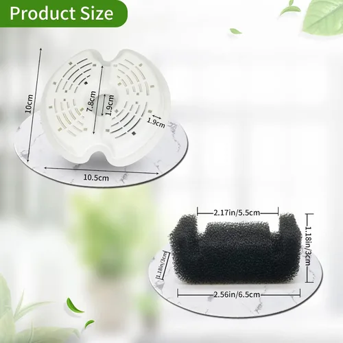 Vista 5 de Paquete de 4 filtros de fuente de agua para gatos con 4 esponjas, filtros de repuesto para mascotas de 67 oz/2 L dispensador de agua para perros
