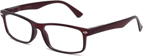 Vista 3 de Newbee Fashion Lentes transparentes Marco Rectángulo Marco Sin Prescripción Falso Gafas Paquete de 2 bambú negro y marrón