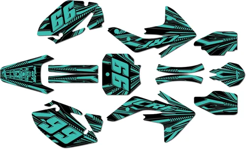 Vista 8 de Kit de gráficos Kalair GFX para Honda CRF150R (2007-2023) Serie PRIME Azul 09 Mil - Kit de calcomanías y adhesivos de gráficos personalizados