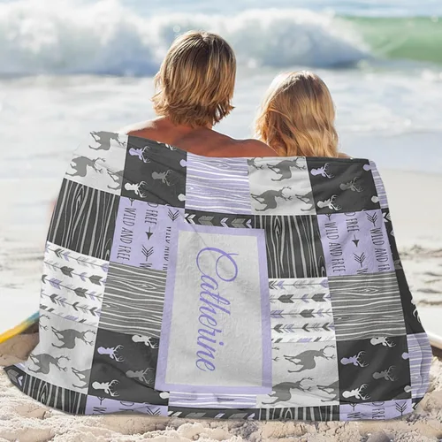 Vista 35 de Woodland - Manta de bebé personalizada para niños, manta de bebé personalizada con nombre Adventure Awaits Stuff recién nacido, regalo de guardería