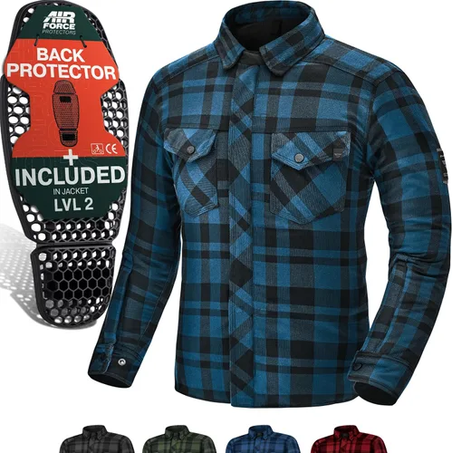 Vista 24 de SHIMA RENEGADE MEN 2 Camisa de motocicleta para hombre – Chaqueta de franela de motociclista a cuadros blindados con fibra QL – Aramida y capa