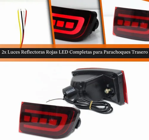 Vista 3 de ADIIL 2 luces reflectoras de parachoques inferior secuencial LED de lente Lente roja LED roja