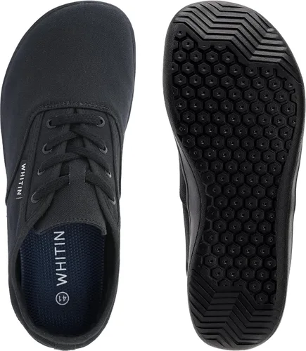 Vista 5 de WHITIN - Zapatillas de lona para hombre, descalzas, de ajuste ancho Suela sin caída Calzado minimalista