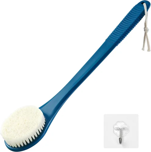 Vista 12 de Limpiador de espalda para ducha, cepillo corporal de ducha para limpieza con mango largo para ducha, limpiador de espalda de 17 pulgadas para ducha