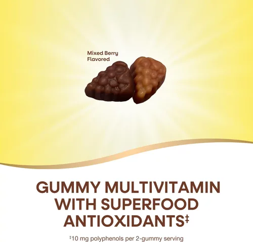 Vista 3 de Nature's Way Alive! Multivitaminas diarias de gomitas para mujer, 16 vitaminas y minerales, metabolismo energético*, piel y uñas, vegetariano, sabor