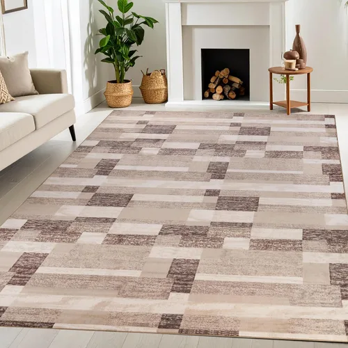 Vista 17 de Superior - Alfombra de pasillo, reverso de yute, moderna, geométrica, para dormitorio, oficina, sala de estar, entrada, suelo de madera dura