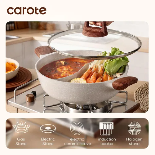 Vista 3 de CAROTE Olla de 4.5QT con divisor de doble sabor