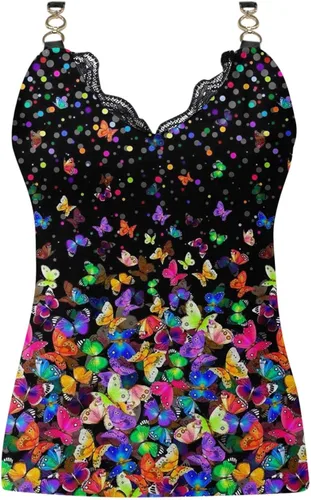 Vista 2 de Camiseta casual para mujer, con cuello en V, sin mangas, sin espalda, para mujer