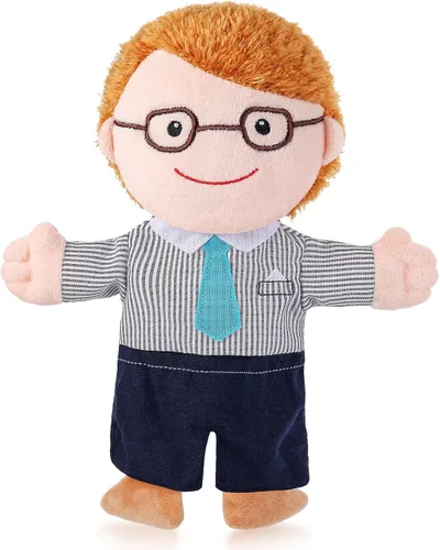 Vista 19 de 1 pieza de marionetas de mano familiares de 12 pulgadas, abuelos, mamá y papá, hermano y hermana, marionetas de mano de peluche para niños, juguetes