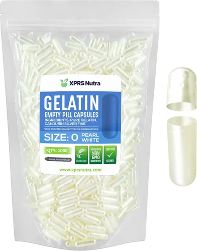 Vista 45 de XPRS Nutra Size 0 Empty Capsules - 100 Count Empty Gelatin Capsules - Pills DIY Capsule Filling - Pure Bovine Pill Gel Caps for Do-It-Yourself