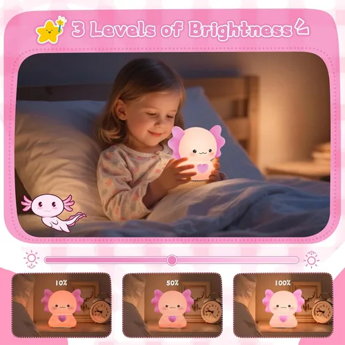Vista 2 de Luz nocturna para niños con altavoz inalámbrico, portátil de 7 colores, lámpara de noche de tacto cálido regulable con control remoto, máquina