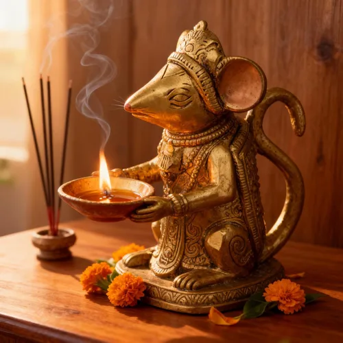 Vista 6 de GURU JEE™ Latón Diya Deepak para Puja Aarti Regalos Mechas de aceite Ghee Lámparas Deepam Deep Mandir