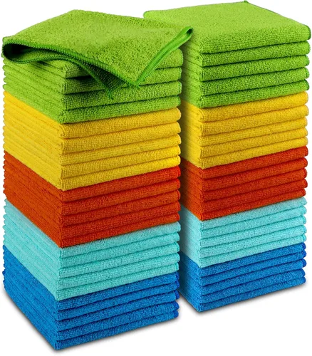 Vista 17 de AIDEA - Paño de limpieza de microfibra, 10 unidades, toallas de microfibra negras, 12 x 12 pulgadas Microfiber Towels for Cars, Wash Cloths, Lint