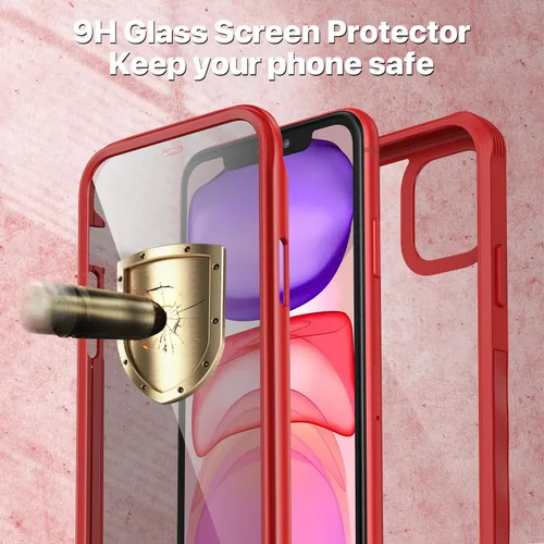 Vista 29 de CENHUFO Funda de privacidad para iPhone 11 Pro, funda de cuerpo completo con protector de pantalla de privacidad de vidrio templado 9H integrado