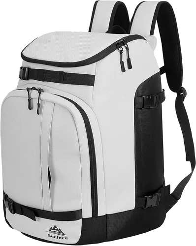 Vista 13 de Bolsa para botas de esquí, snowboard, viajes, patinaje, mochila para adultos y jóvenes, accesorios de equipo de esquí Army Green