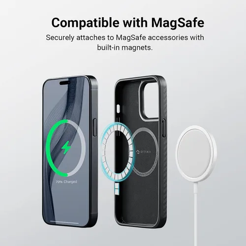Vista 6 de pitaka Funda protectora para iPhone 14 Pro Max, 6.7 pulgadas, grado militar, compatible con MagSafe [MagEZ Case Pro 3] fibra de aramida 1500D