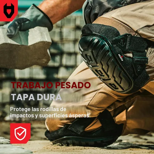 Vista 3 de NoCry Rodilleras profesionales de gel para trabajo con suave espuma y cojín de gel — Capa resistente, correas ajustables reforzadas, remaches