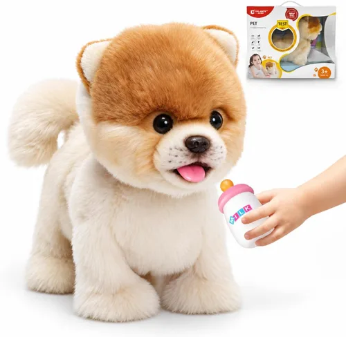 Vista 15 de CU-MATE Juguetes eléctricos de peluche Akita de 12 pulgadas, juguete electrónico de peluche para perro, robot interactivo Wuffy Puppy, caminar