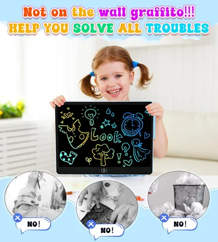 Vista 2 de Tableta de escritura LCD para niños, tabletas de dibujo coloridas de 16 pulgadas, juguetes educativos de aprendizaje para niños de 3, 4, 5, 6, 7, 8