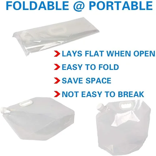 Vista 4 de Soddeph Bolsa plegable de plástico transparente de grado alimenticio, libre de BPA, para deportes, camping, equitación, montañero, congelable, grado