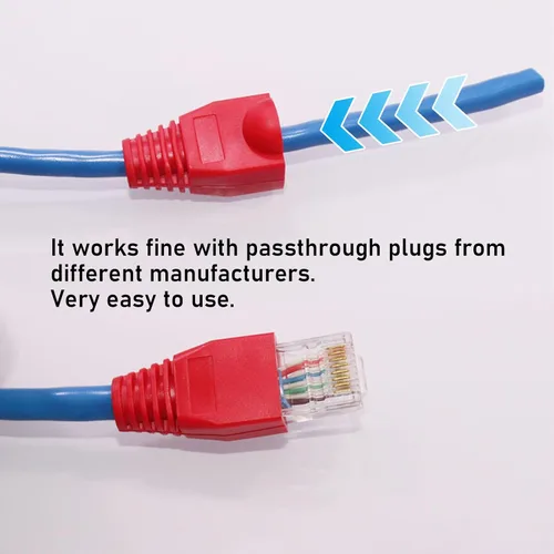 Vista 4 de Botas de plástico blando con conector de cable RJ45, botas de alivio de tensión de cubierta, CAT5 CAT5E CAT6 CAT6 CAT6E Botas Ethernet moradas