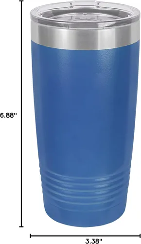 Vista 2 de Polar Camel Vaso aislado al vacío de acero inoxidable de 20 onzas (azul rey)