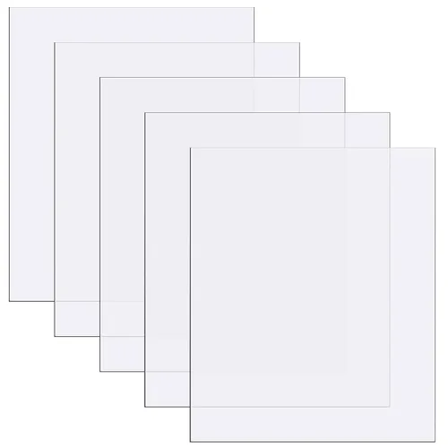 Vista 8 de Zonon 5 piezas de hojas de policarbonato transparente 25.5 x 20.5 x 0.05 cm Hoja de plástico delgada Panel de plástico resistente con papel
