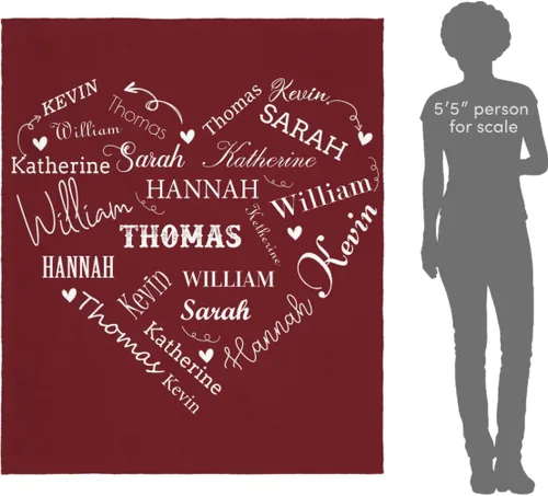 Vista 6 de Mantas personalizadas con el nombre, para bebés, niños y adultos, mamá, abuela, abuelo. Manta personalizada con tus nombres. Manta personalizada