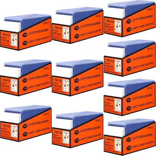 Vista 10 de 400 fundas para tarjetas de carga superior para tarjetas, protectores de tarjetas de béisbol de 3" x 4", cargadores superiores de plástico duro