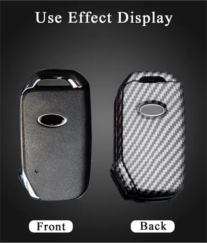 Vista 6 de SANRILY Funda de llave para Kia Telluride Remote Key Case Shell Holder con llavero, Negro