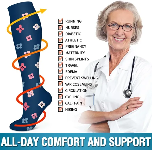 Vista 25 de 6 Pack Copper Compression Socks for Women and Men Circulation-Best Support for Medical, Running,Nursing,Athletic